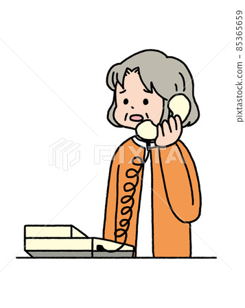 Female / senior calling with anxious expression 85365659