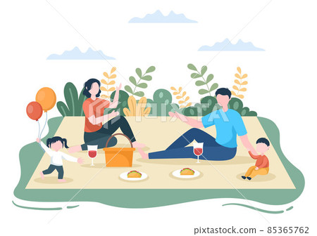Family Time of Joyful Parents and Children Spending Time Together at Park Doing Various Relaxing Activities in Cartoon Flat Illustration for Poster or Background Family Time of Joyful Parents and Children Spending Time Together at Park Doing Various Relaxing Activities in Cartoon Flat Illustration for Poster or Background 85365762