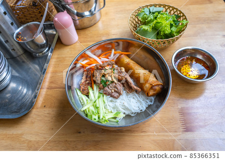 Popular and famous Vietnamese food called bun thit nuong Popular and famous Vietnamese food called bun thit nuong 85366351