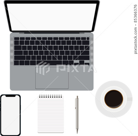 咖啡，PC，筆記本電腦，商務，遠程，辦公桌，家庭，工作，工作， 85366376