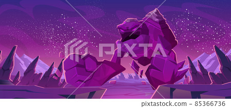 Big stone golem character on alien planet surface Big stone golem character on alien planet surface 85366736