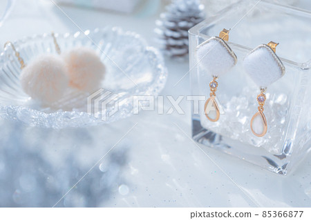 Fur pierced earrings present image 85366877