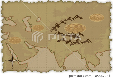 Illustration 2 of the old map of the Silk Road 85367281