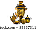 Tea Set of Old Russian folk utensils. 85367311