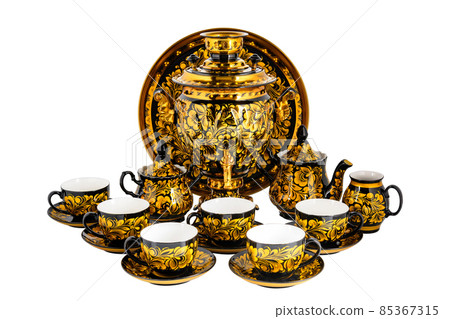Tea Set of Old Russian folk utensils. Tea Set of Old Russian folk utensils. 85367315