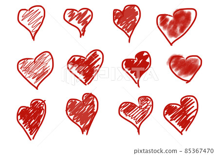 Red hearts set on white background. Different style and shape. Red hearts set on white background. Different style and shape. 85367470