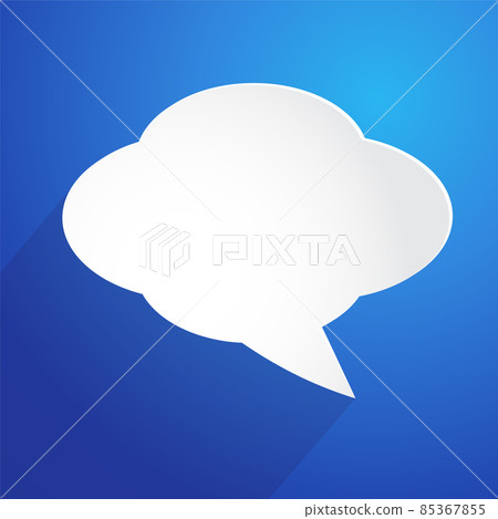 Cloud bubble icon on blue background, stock vector illustration Cloud bubble icon on blue background, stock vector illustration 85367855