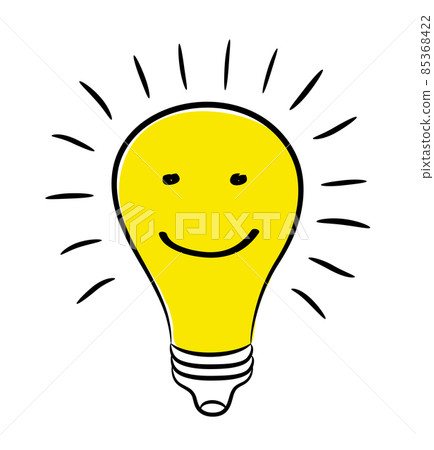 Electric Bulb and Smile Face as Concept of Great Idea, stock vector illustration 85368422