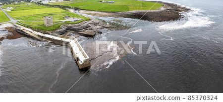 The Easky pier and Castle in County Sligo - Republic of Ireland The Easky pier and Castle in County Sligo - Republic of Ireland 85370324