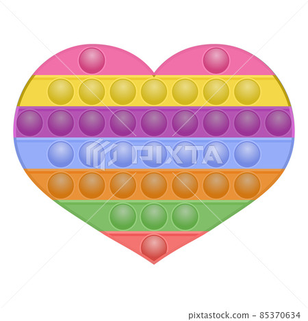 Colorful Popit Isolated on White Background. Antistress Toy. Bubble Sensor for Kids Fingers 85370634