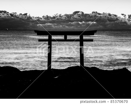 Kamiiso no Torii on a gentle winter morning Oarai Isosaki Shrine December 85370670