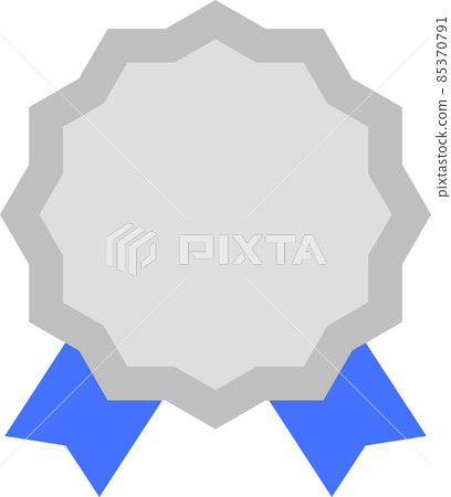 Label sticker icon silver blue ribbon Label sticker icon silver blue ribbon 85370791