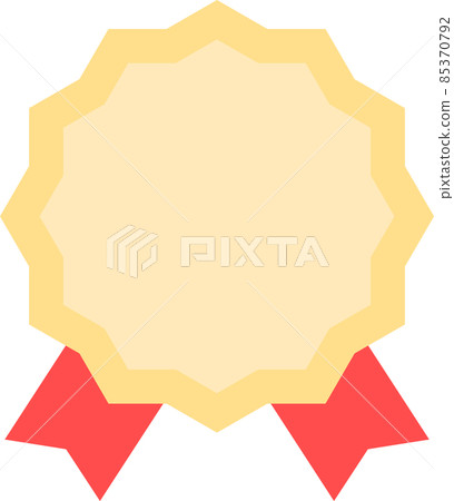 Label sticker icon gold red ribbon 85370792