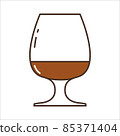 Vector illustration of a glass for alcoholic beverages. Icons for the bar. 85371404