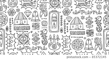 Traditional design elements of middle Asia for decoration of yurts. Nomadic ornament. Seamless Pattern for your design Traditional design elements of middle Asia for decoration of yurts. Nomadic ornament. Seamless Pattern for your design 85372145