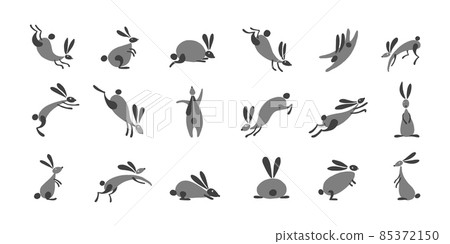 Funny Rabbits collection for your design Funny Rabbits collection for your design 85372150
