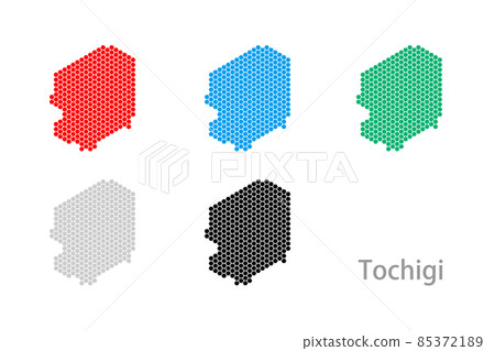Dot map _ Tochigi prefecture-hexagon Dot map _ Tochigi prefecture-hexagon 85372189