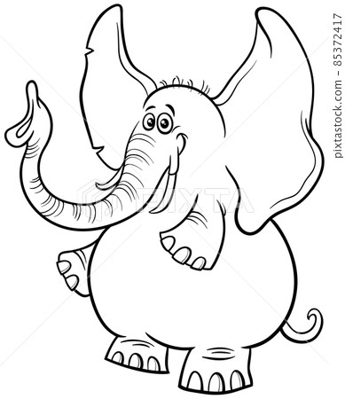 cartoon elephant animal character coloring book page cartoon elephant animal character coloring book page 85372417