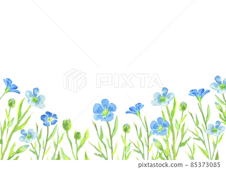 亞麻花水彩畫的插圖 85373085