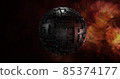Alien satellite in space 3D render High quality  85374177