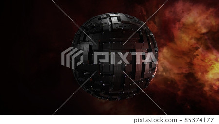 Alien satellite in space 3D render High quality Alien satellite in space 3D render High quality 85374177