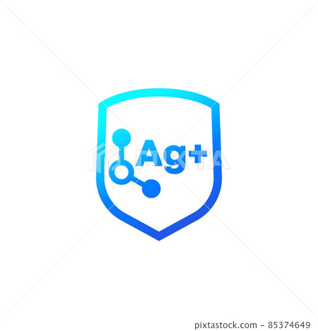 Silver ions, antibacterial protection icon 85374649