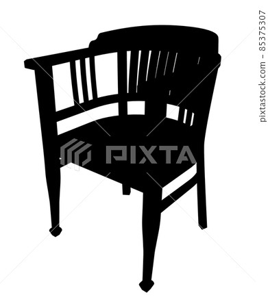 Silhouette with a wooden chair 85375307