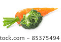Broccoli head with fresh  carrot isolated 85375494