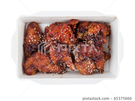 Delivery teriyaki chicken isolated Delivery teriyaki chicken isolated 85375660