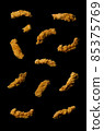 Flying chicken strips nuggets isolated 85375769