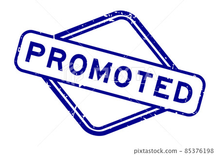 Grunge blue promoted word rubbber seal stamp on white background Grunge blue promoted word rubbber seal stamp on white background 85376198