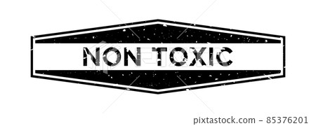 Grunge black non toxic word hexagon rubber seal stamp on white background Grunge black non toxic word hexagon rubber seal stamp on white background 85376201