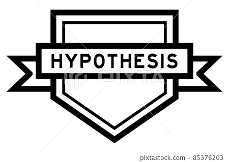 Vintage black color pentagon label banner with word hypothesis on white background Vintage black color pentagon label banner with word hypothesis on white background 85376203