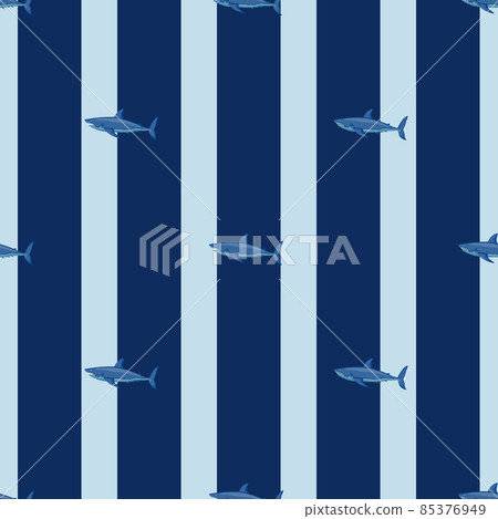 White shark seamless pattern in scandinavian style. Marine animals background. Vector illustration for children funny textile. White shark seamless pattern in scandinavian style. Marine animals background. Vector illustration for children funny textile. 85376949