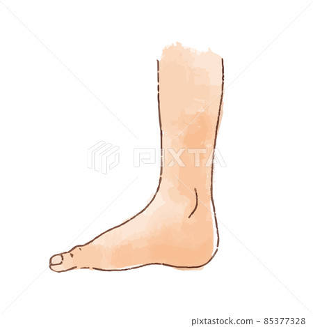 水彩風格的身體部位側視腳 水彩風格的身體部位側視腳 85377328