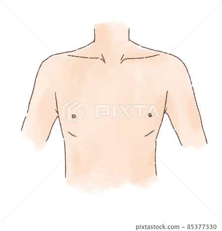 水彩風格的身體部位 男性胸部 85377330