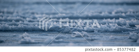 Winter landscape of frozen lake Winter landscape of frozen lake 85377482