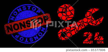 Bicolor Scratched Nonstop Seal and Geometric Mosaic Nonstop Repair Service Icon Bicolor Scratched Nonstop Seal and Geometric Mosaic Nonstop Repair Service Icon 85377806