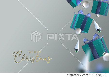 Christmas greetings with turquoise gift boxes Christmas greetings with turquoise gift boxes 85378398