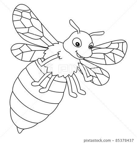 Bee Coloring Page Isolated for Kids 85378437