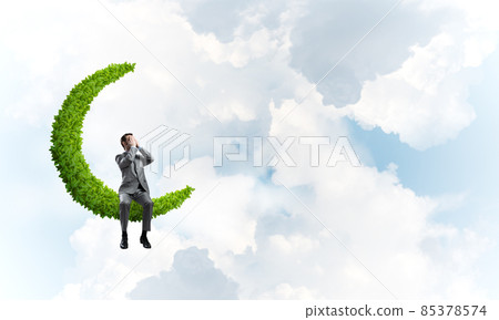 Young man on moon do not want to see anything Young man on moon do not want to see anything 85378574