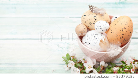 Easter eggs and cherry blossom Easter eggs and cherry blossom 85379183