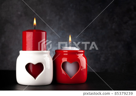Valentines day card with candles 85379239