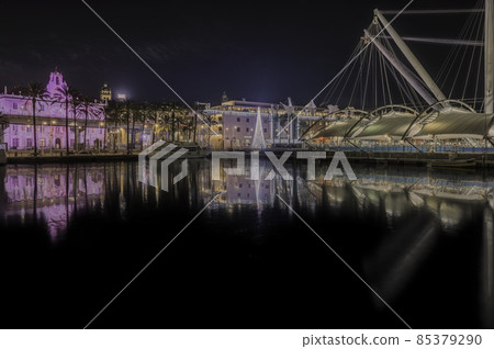 Port of Genoa at night 85379290