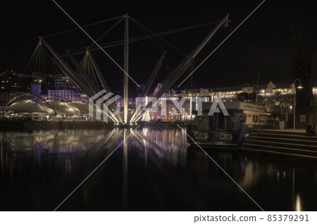 Port of Genoa at night 85379291