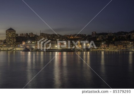 Port of Genoa at night 85379293