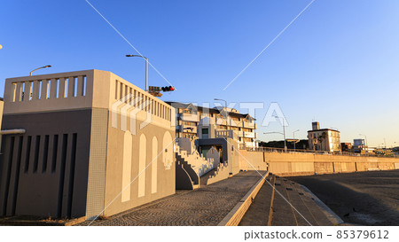 湘南神奈川縣藤澤市和鎌倉市江之島的黎明 湘南神奈川縣藤澤市和鎌倉市江之島的黎明 85379612
