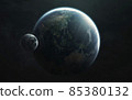 Australia, Asia. Planet Earth and Moon view from space. Elements of image provided by Nasa 85380132