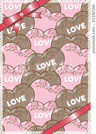 Illustration of heart-shaped chocolate and ribbon Illustration of heart-shaped chocolate and ribbon 85380166