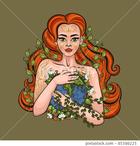 Mother earth day poster with nature beauty... - Stock Illustration ...